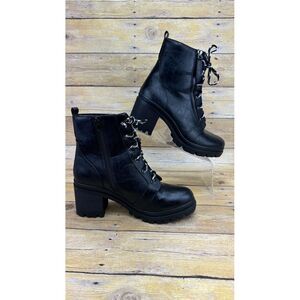 SODA Womens Y2K Lace Up Chunky Heel Platform Ankle Boots Sz 10 Black Combat Goth